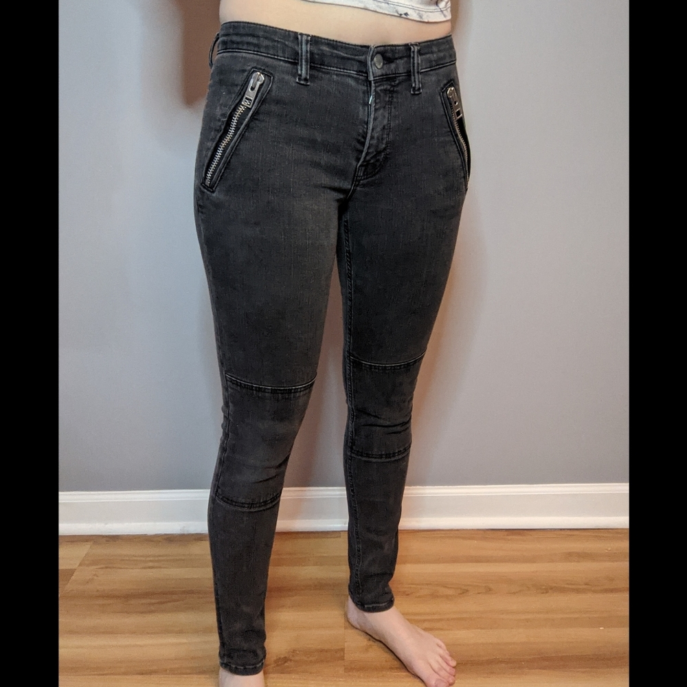 AllSaints Women's Racer Jeans w/ zippers 27